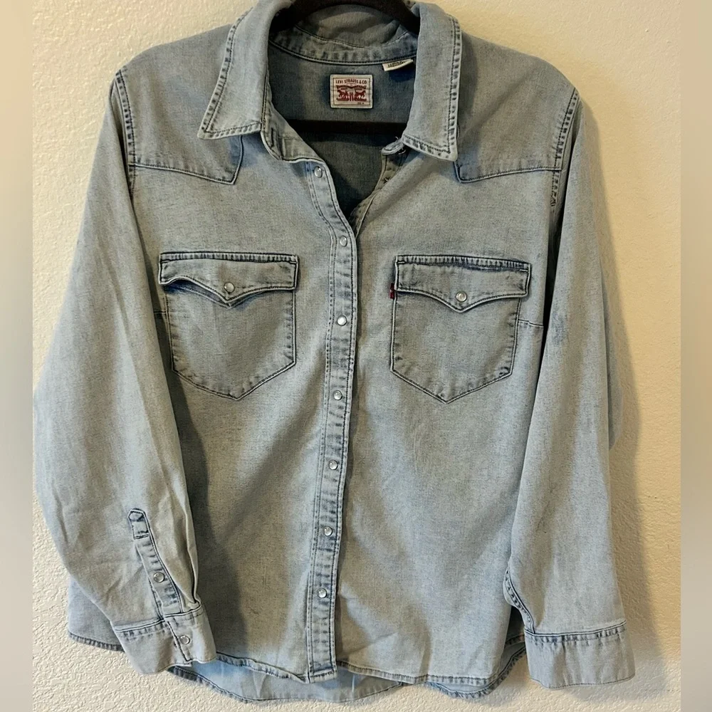 Levi's Ultimate Western Denim‎ Shirt SZ 1X (14-16) - Picture 3 of 14